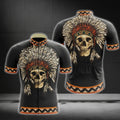 Skull Native American Men's Cycling Short Sleeve Jersey, Skull Native Cycling Jerseys CG0189