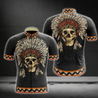 Skull Native American Men's Cycling Short Sleeve Jersey, Skull Native Cycling Jerseys CG0189