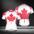 Red And White Canada Flag Cycling Short Sleeve Jersey For Mens, Canada Patriotic Cycling Jerseys CZ0131