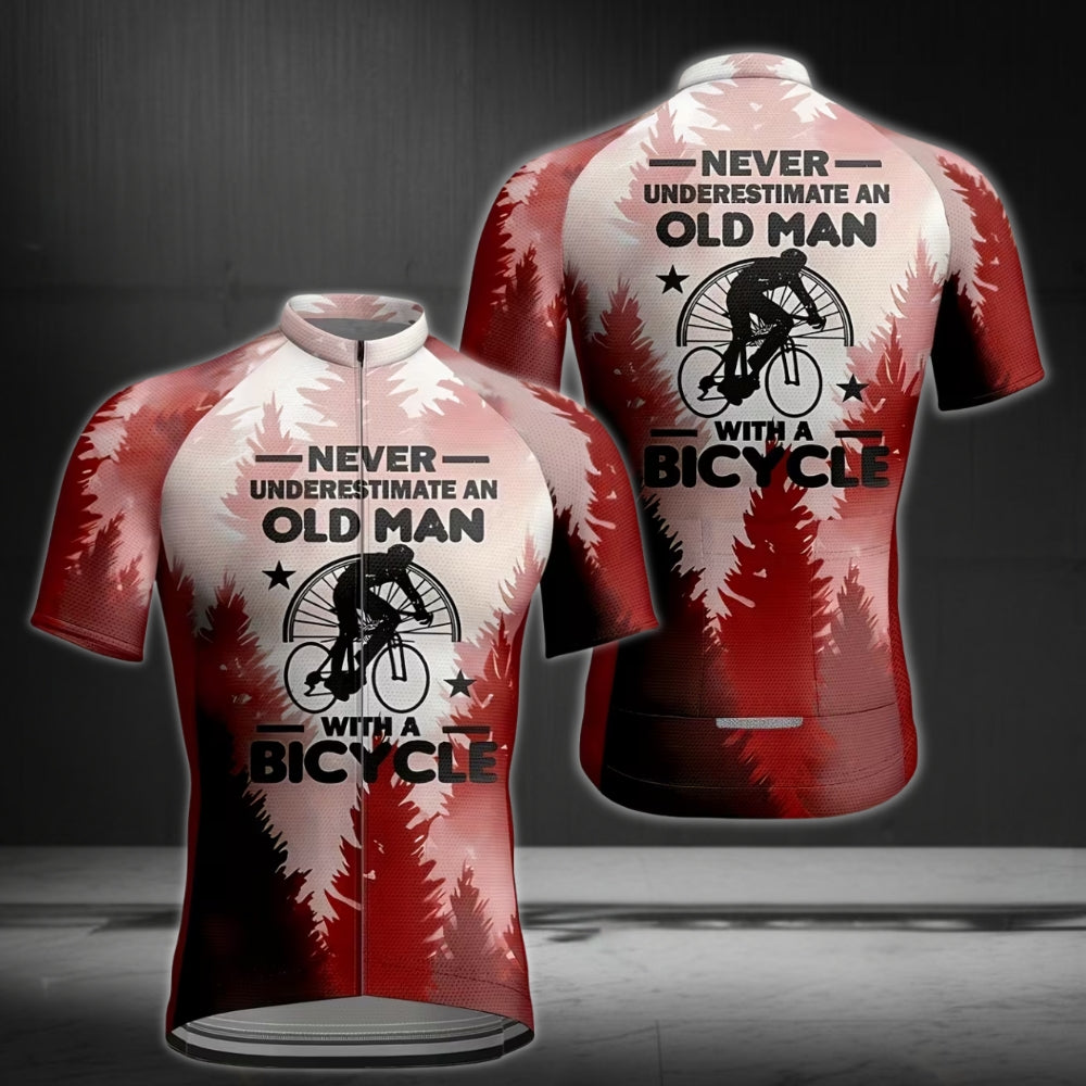 Never Underestimate An Old Man With A Bicycle Short Sleeve Jersey, Funny Cycling Jerseys CZ0085