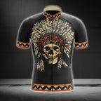Skull Native American Men's Cycling Short Sleeve Jersey, Skull Native Cycling Jerseys CG0189