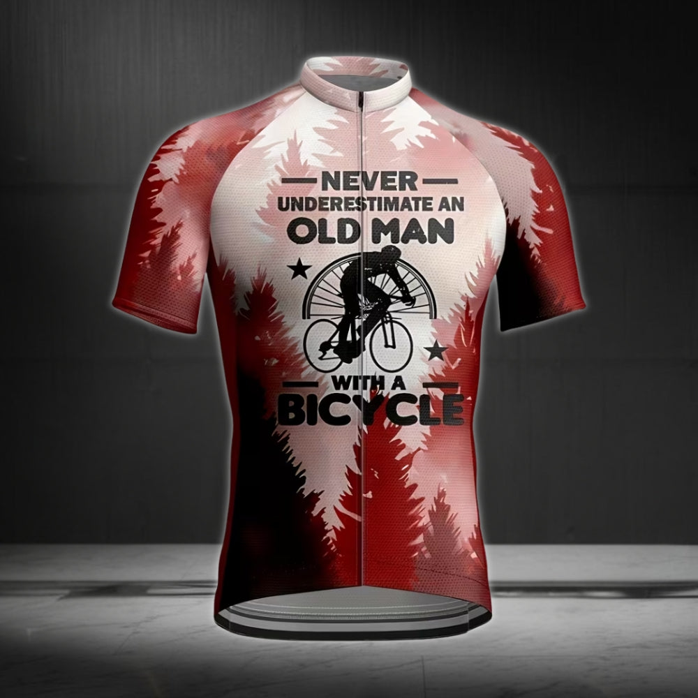 Never Underestimate An Old Man With A Bicycle Short Sleeve Jersey, Funny Cycling Jerseys CZ0085