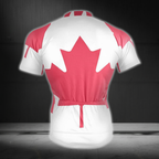 Red And White Canada Flag Cycling Short Sleeve Jersey For Mens, Canada Patriotic Cycling Jerseys CZ0131