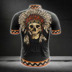 Skull Native American Men's Cycling Short Sleeve Jersey, Skull Native Cycling Jerseys CG0189