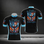 But The Lord Stood With Me And Gave Me Strength Cross USA Flag Cycling Short Sleeve Jersey For Men, Christian Faith Cycling Jerseys CG0538