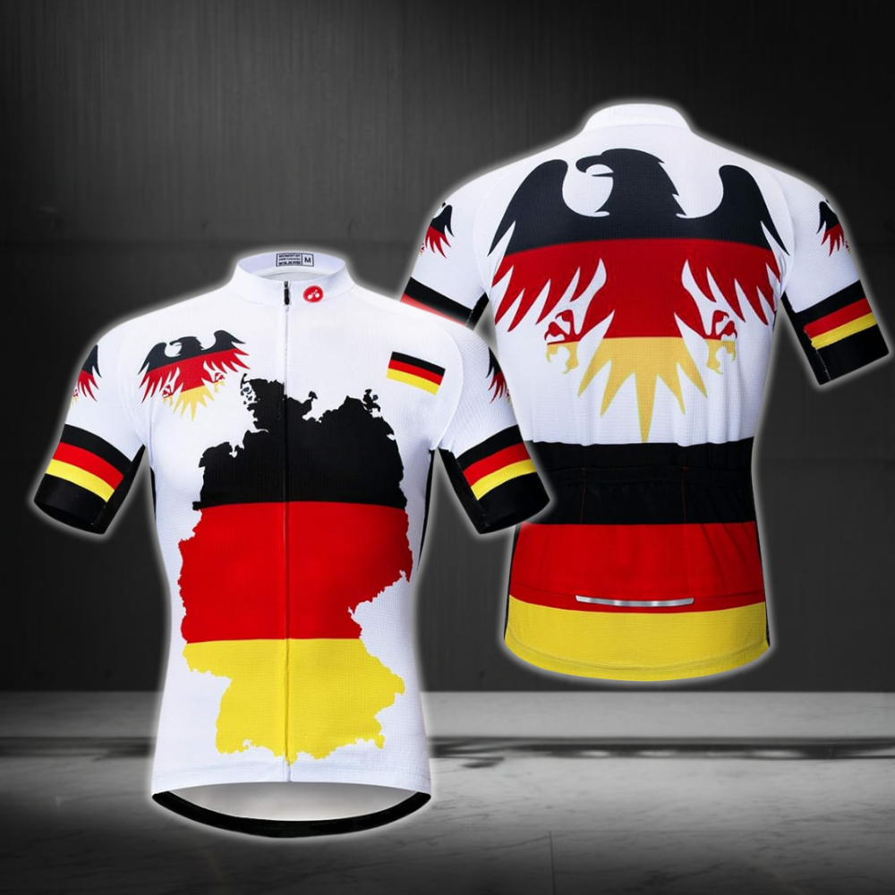 Germany Flag Men's Cycling Short Sleeve Jersey, Germany Cycling Jerseys For Mens CZ0132