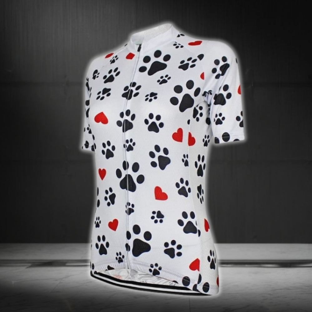 Women's Paw Pet Cycling Short Sleeve Jersey, Paw Cycling Jersey For Pet Lovers CG0790