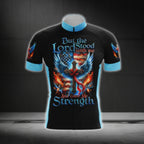 But The Lord Stood With Me And Gave Me Strength Cross USA Flag Cycling Short Sleeve Jersey For Men, Christian Faith Cycling Jerseys CG0538