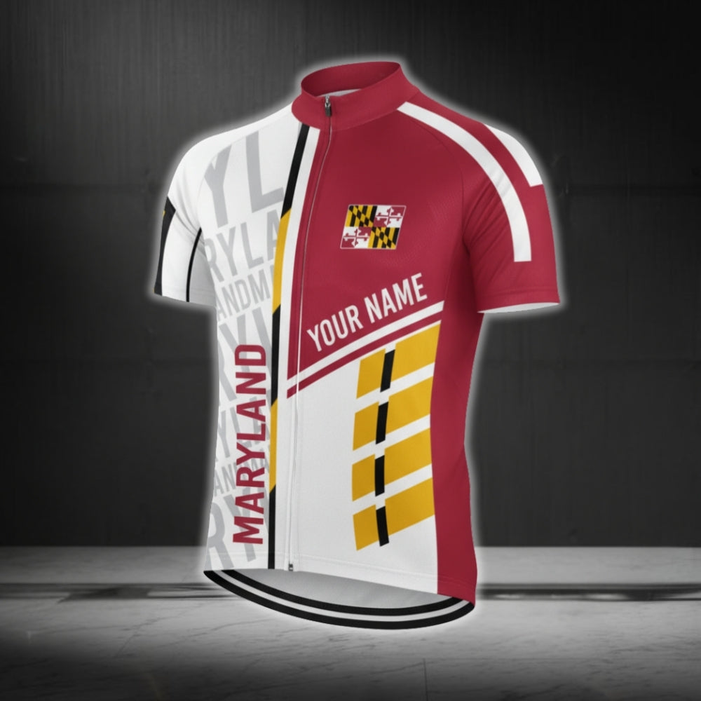 Custom Maryland Cycling Short Sleeve Jersey For Men, Custom Maryland Cycling Jerseys CG0318