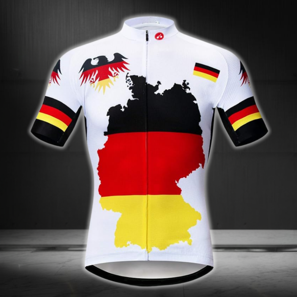 Germany Flag Men's Cycling Short Sleeve Jersey, Germany Cycling Jerseys For Mens CZ0132
