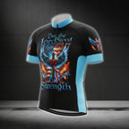 But The Lord Stood With Me And Gave Me Strength Cross USA Flag Cycling Short Sleeve Jersey For Men, Christian Faith Cycling Jerseys CG0538