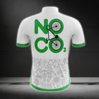 No CO2 Men's Green White Cycling Short Sleeve Jerseys, Eco Friendly Cycling Jerseys CG0191