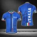 Men's Blue Itali Cycling Short Sleeve Jersey, Itali Cycling Jersey CG0835