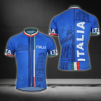 Men's Blue Itali Cycling Short Sleeve Jersey, Itali Cycling Jersey CG0835