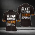 Eat Sleep Bike Repeat Men's Short Sleeve Cycling Jersey, Funny Cycling Jerseys CG0366