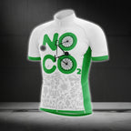 No CO2 Men's Green White Cycling Short Sleeve Jerseys, Eco Friendly Cycling Jerseys CG0191