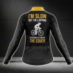 I'm Slow But I'm Lapping Everyone Sitting On The Couch Long Sleeve Cycling Jersey For Women, Women's Funny Cycling Jerseys CG0416