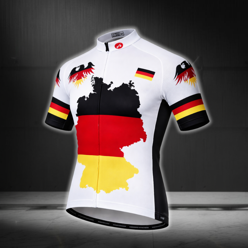 Germany Flag Men's Cycling Short Sleeve Jersey, Germany Cycling Jerseys For Mens CZ0132
