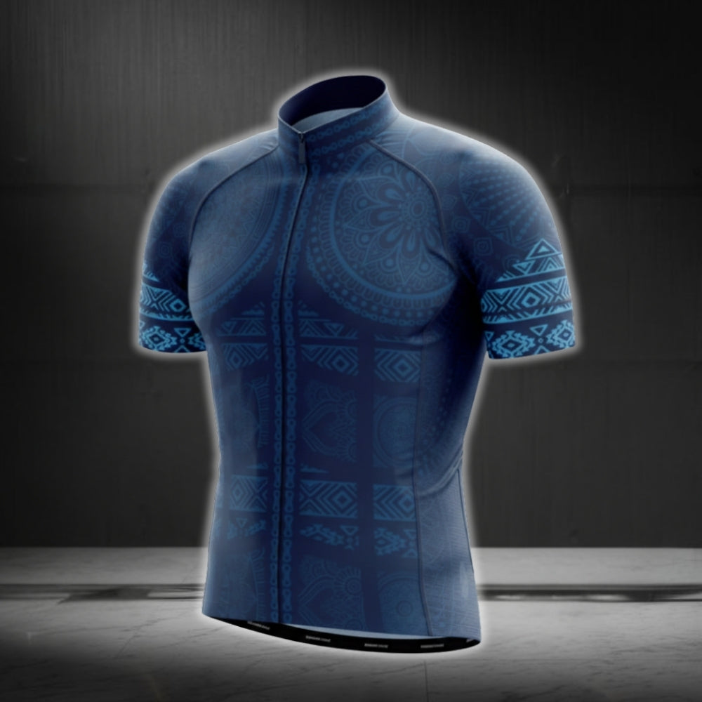 Men's Tribal Cycling Short Sleeve Jersey Blue Navy, Tribal Cycling Jersey For Men CG0791
