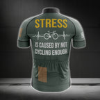 Stress Is Caused By Not Cycling Enough Men's Cycling Short Sleeve Jersey, Funny Cycling Jerseys CG0192