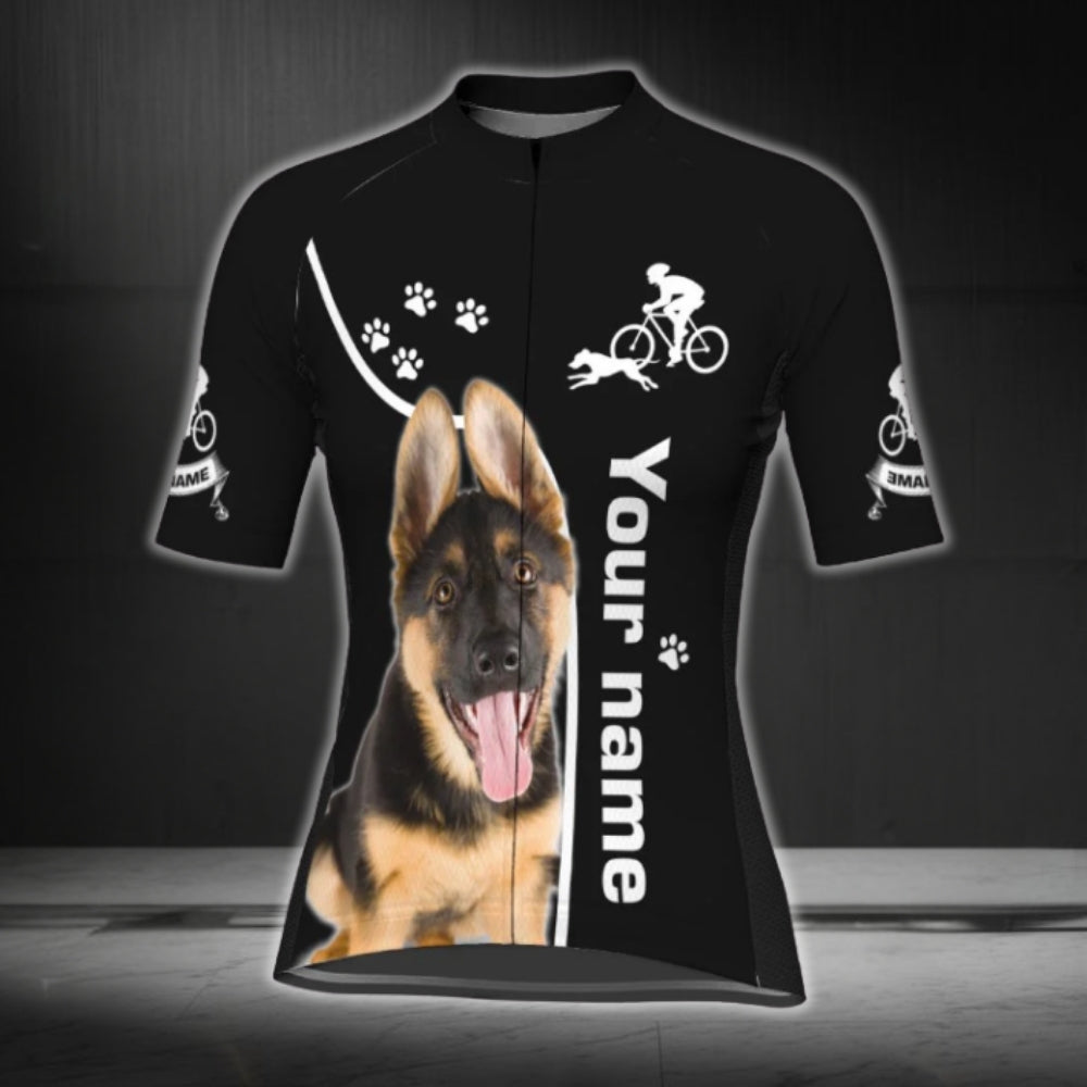 Custom Dog Photo Cycling Short Sleeve Jersey Women, Custom Pet Photo Cycling Jersey For Ladies CG0792