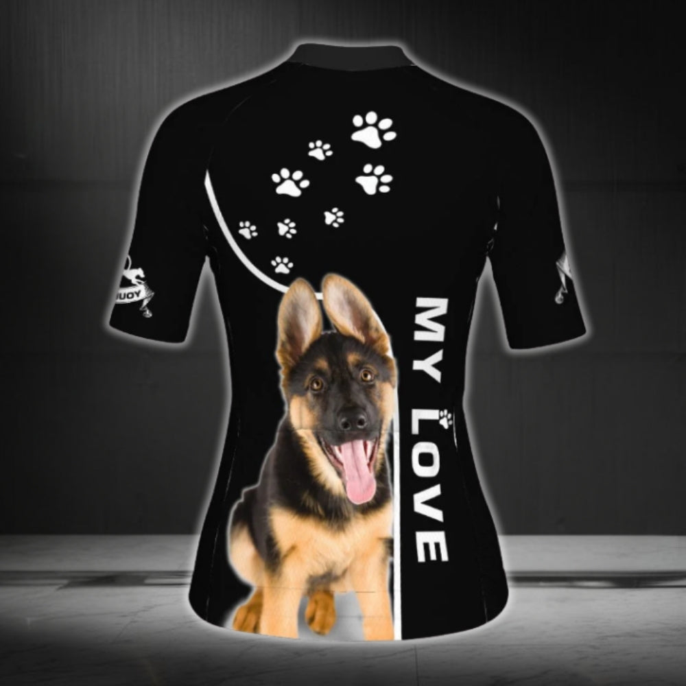 Custom Dog Photo Cycling Short Sleeve Jersey Women, Custom Pet Photo Cycling Jersey For Ladies CG0792