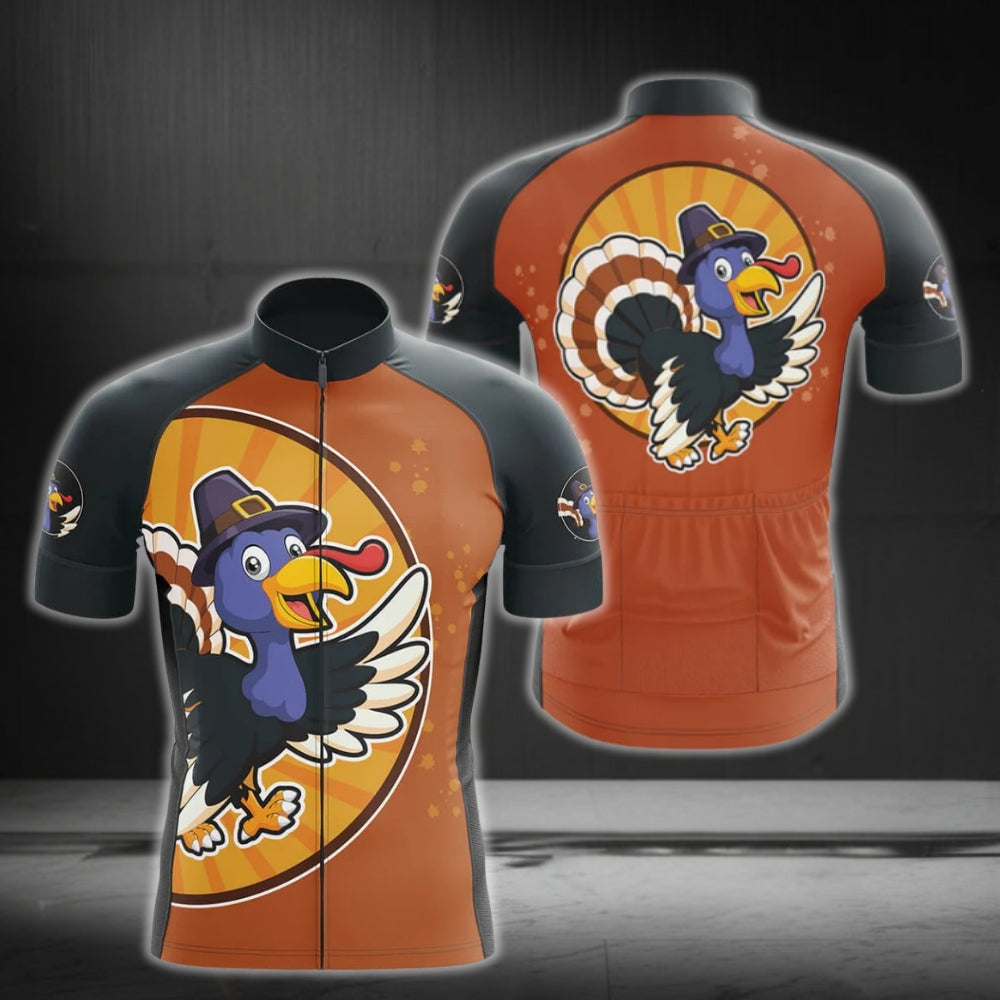 Turkey Thanksgiving Cycling Short Sleeve Jersey Men, Thanksgiving Cycling Jerseys CG0193
