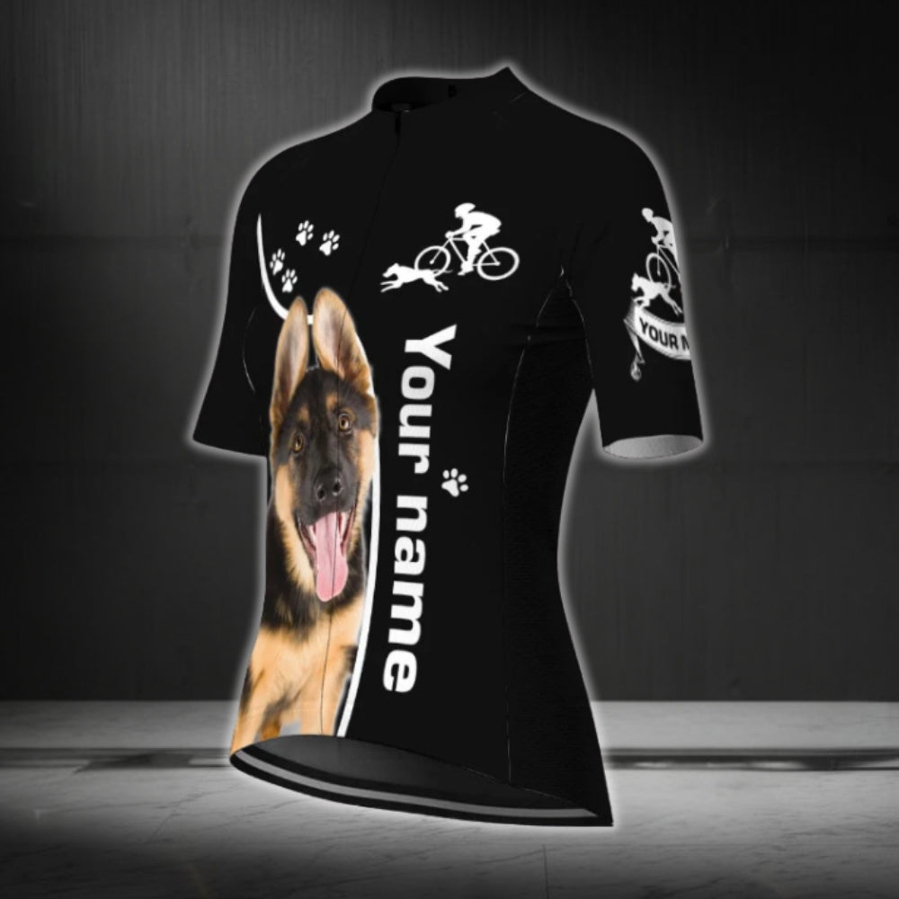 Custom Dog Photo Cycling Short Sleeve Jersey Women, Custom Pet Photo Cycling Jersey For Ladies CG0792