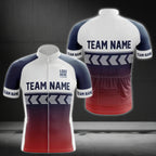 Blue Red And White Custom Team Cycling Short Sleeve Jersey For Mens, Custom Cycling Jerseys CZ0078