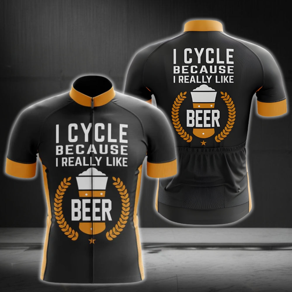 I Cycle Because I Really Like Beer Cycling Short Sleeve Jersey For Men, Beer Cycling Jerseys CG0046