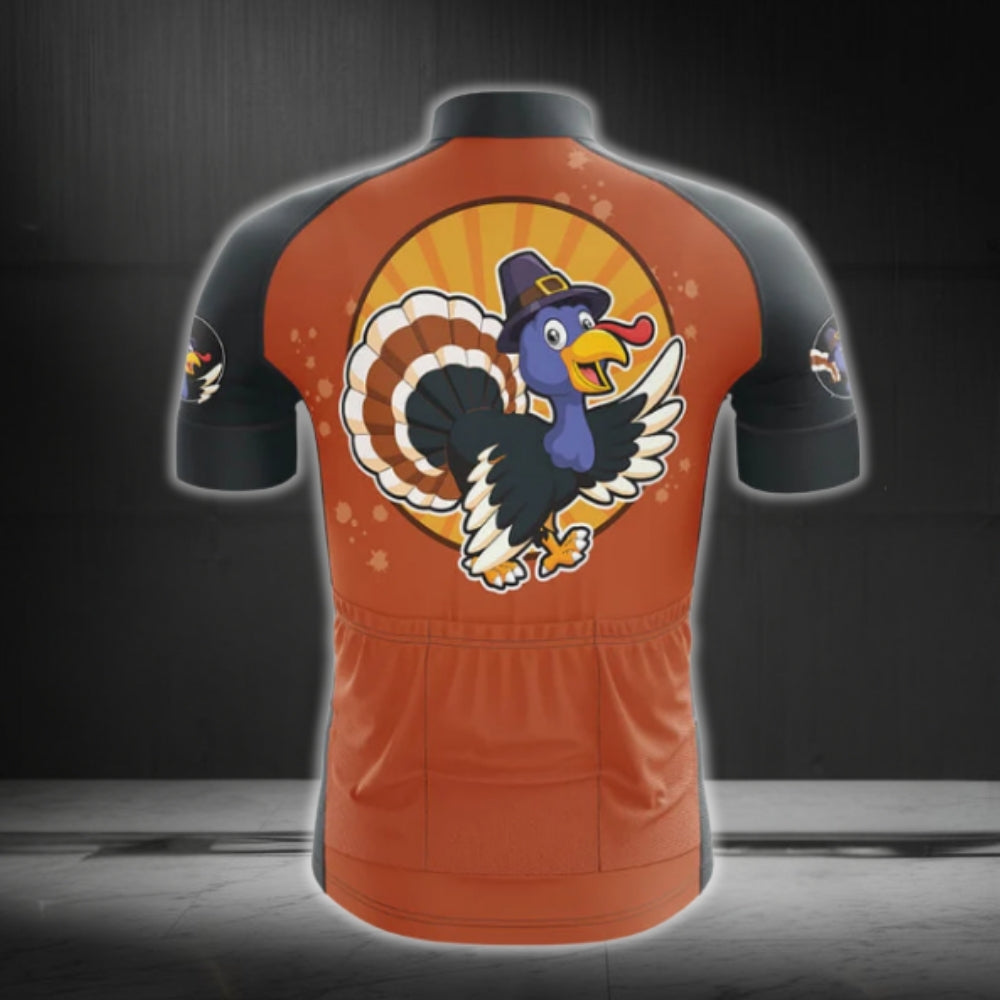 Turkey Thanksgiving Cycling Short Sleeve Jersey Men, Thanksgiving Cycling Jerseys CG0193
