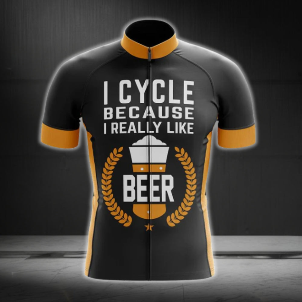 I Cycle Because I Really Like Beer Cycling Short Sleeve Jersey For Men, Beer Cycling Jerseys CG0046