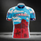 Retro Texas Cycling Short Sleeve Jersey For Men, Texas State Cycling Jerseys CG0418