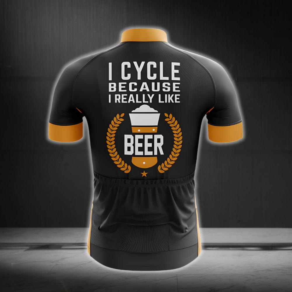 I Cycle Because I Really Like Beer Cycling Short Sleeve Jersey For Men, Beer Cycling Jerseys CG0046