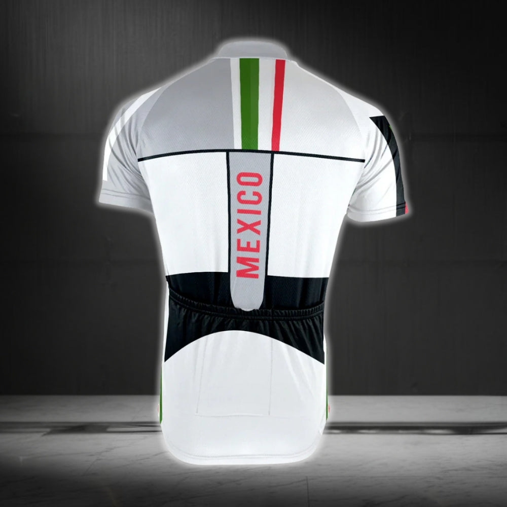 Custom Name Mexico Flag Cycling Short Sleeve Jersey Mens, Custom Patriotic Mexico Cycling Jerseys CG0316