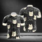 Black And Beige Cat Cycling Short Sleeve Jersey Mens, Cat Cycling Jerseys CG0542