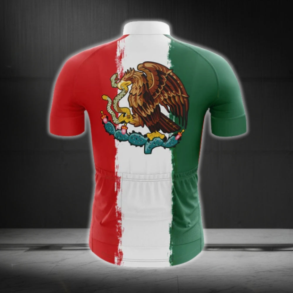 Men's Mexico Flag Cycling Short Sleeve Jersey, Mexico Cycling Jerseys CG0194