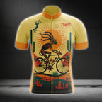Yellow Kokopelli Cycling Jersey Short Sleeve Mens, Kokopelli Cycling Jerseys CG0419
