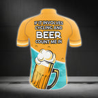 If It Involves Cycling And Beer Count Me In Cycling Short Sleeve Men's Jersey, Beer Cycling Jerseys CG0047