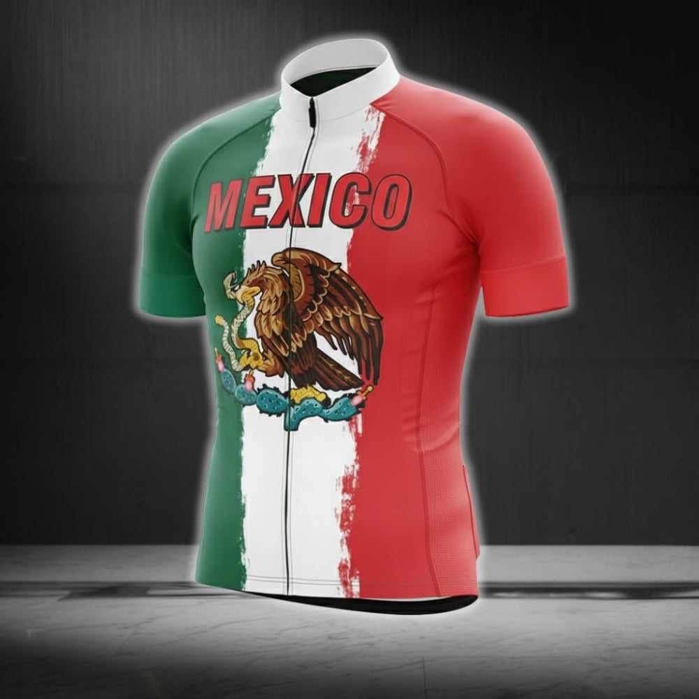 Men's Mexico Flag Cycling Short Sleeve Jersey, Mexico Cycling Jerseys CG0194