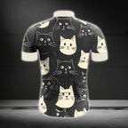 Black And Beige Cat Cycling Short Sleeve Jersey Mens, Cat Cycling Jerseys CG0542