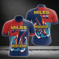 Miles Are My Meditation Short Sleeve Cycling Jersey For Men, Men's Red Navy Cycling Jerseys CG0195