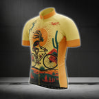 Yellow Kokopelli Cycling Jersey Short Sleeve Mens, Kokopelli Cycling Jerseys CG0419