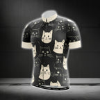 Black And Beige Cat Cycling Short Sleeve Jersey Mens, Cat Cycling Jerseys CG0542