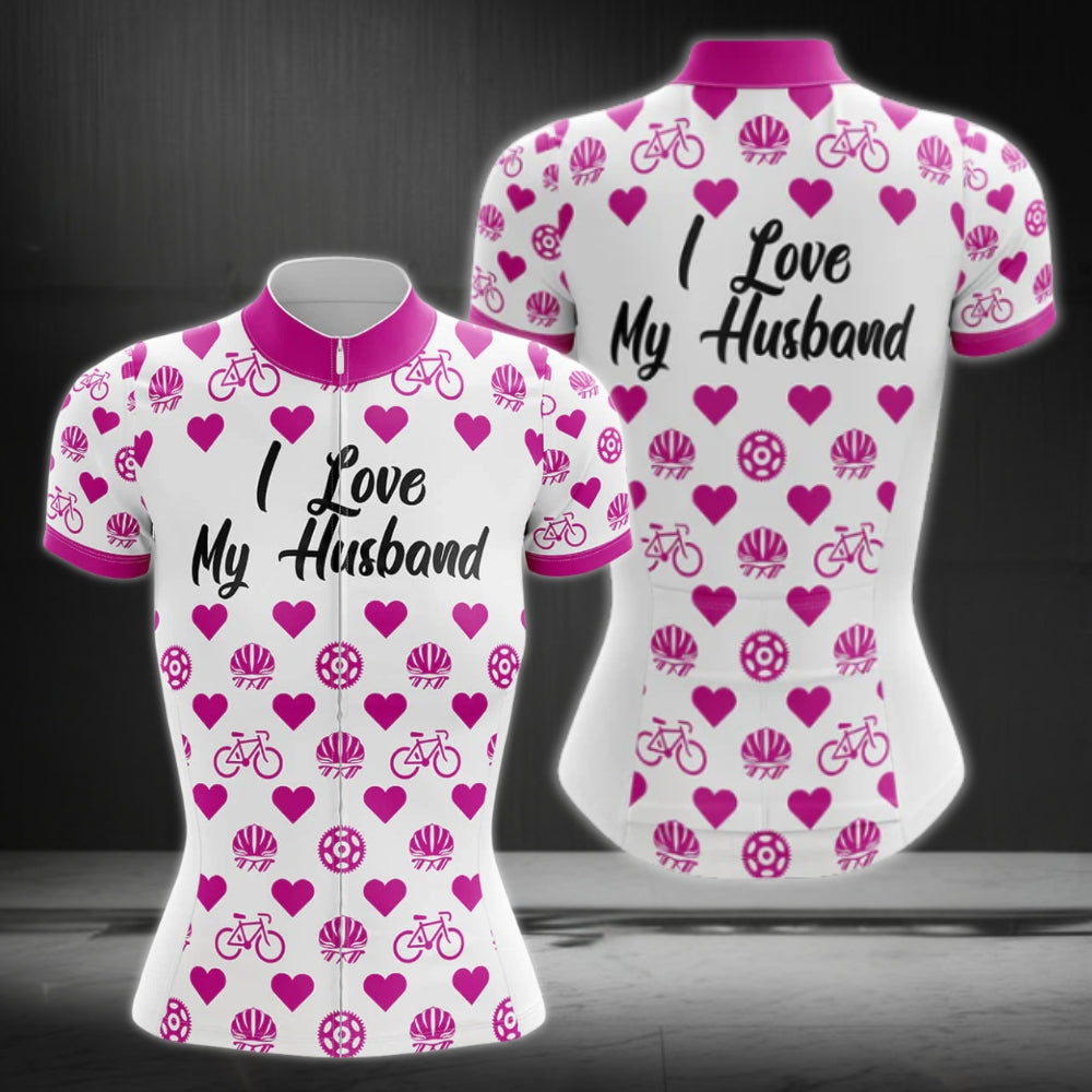 I Love My Husband Womens Cycling Jersey, Women's Cycling Jerseys For Valentine Day CZ0076