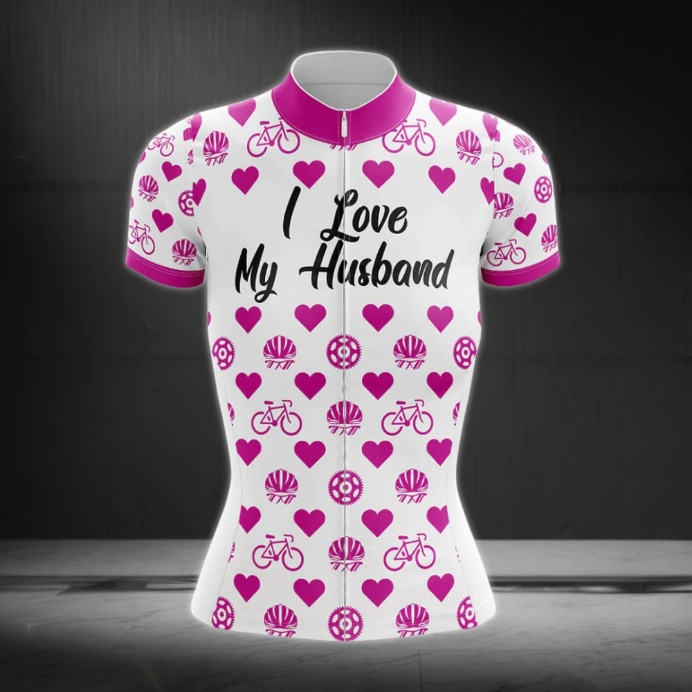 I Love My Husband Womens Cycling Jersey, Women's Cycling Jerseys For Valentine Day CZ0076