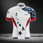 Custom American Flag Cycling Short Sleeve Jersey For Men, Custom Patriotic Cycling Jerseys CG0420