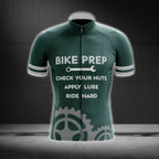 Bike Prep Check Your Nuts Apply Lube Ride Hard Men's Cycling Short Sleeve Jersey, Green Cycling Jerseys  CG0543