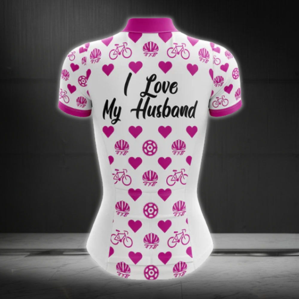 I Love My Husband Womens Cycling Jersey, Women's Cycling Jerseys For Valentine Day CZ0076