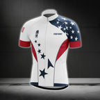 Custom American Flag Cycling Short Sleeve Jersey For Men, Custom Patriotic Cycling Jerseys CG0420